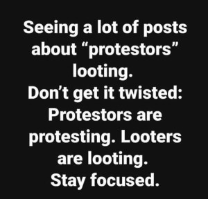 Looters different from protestors